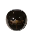 Kula ceramiczna z nadrukiem złotej ważki - ∅ 9 x 9 cm - czarny 2