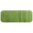 Ręcznik POLA z żakardową bordiurą zdobioną stebnowaniem - 30 x 50 cm - zielony 3