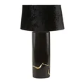 Lampka stołowa EBRU na ceramicznej podstawie w formie walca z abażurem z matowej tkaniny - 16 x 9 x 65 cm - czarny 3