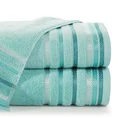 Ręcznik LIVIA  z kolorowymi paskami tkanymi we wzór jodełki - 50 x 90 cm - turkusowy 1