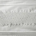Pościel z satyny bawełnianej zdobiona elegancką koronką i zakładkami - 160 x 200 cm - biały 2
