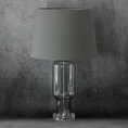 Lampa stołowa LILA na podstawie z przezroczystego szkła z abażurem z matowej tkaniny - 32 x 40 x 66 cm - popielaty 1