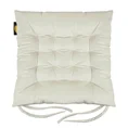 Dwustronna welwetowa poduszka siedziskowa na krzesło z szesnastoma pikowaniami, gramatura 260 g/m2 - 40 x 40 x 6 cm - kremowy 2