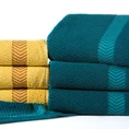 Ręcznik z żakardową bordiurą - 70 x 140 cm - musztardowy 4