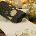 Ręcznik świąteczny SANTA 19 bawełniany z haftem z ozdobami świątecznymi - 50 x 90 cm - stalowy 4