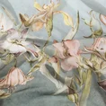 Zasłona z lekkiej etaminy zdobiona dołem malarskim kwiatowym wzorem - 140 x 250 cm - biały 7