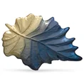 Patera AMARO ze szkła artystycznego w kształcie liścia cieniowana - 36 x 29 x 4 cm - granatowy 1