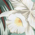 REINA LINE Komplet pościeli z makosatyny bawełnianej z motywem egzotycznych liści i kwiatów - 220 x 200 cm, 2 szt. 70 x 80 cm - miętowy/beżowy 2