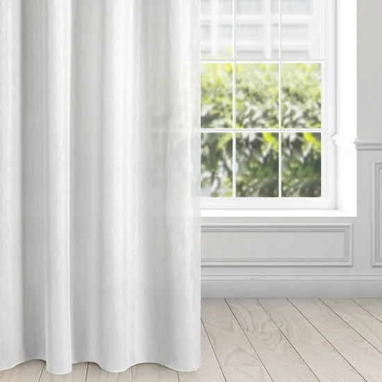 Dekoracja okienna ELICIA z błyszczącą nicią - 140 x 250 cm - biały