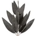 LIŚCIE OZDOBNE, kwiat sztuczny dekoracyjny z pianki obsypany brokatem - 85 cm - czarny 1