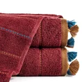 TERRA COLLECTION Ręcznik MOROCCO z kolorowymi frędzlami oraz bordiurą z przeszyciami - 70 x 140 cm - bordowy 1