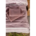 TERRA COLLECTION Ręcznik AVINION tkany w prążki na całej powierzchni - 70 x 140 cm - pudrowy róż 10