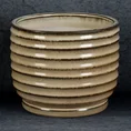 Osłonka ceramiczna BENA z poziomymi prążkami - ∅ 19 x 15 cm - jasnobrązowy 1