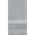 Tkanina firanowa błyszcząca mikrosiateczka zdobiona dwoma pasami haftu zakończona szwem obciążającym - 180 cm - biały 8
