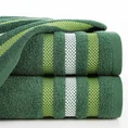 EUROFIRANY CLASSIC Ręcznik bawełniany GRACJA z ozdobną bordiurą w pasy - 30 x 50 cm - butelkowy zielony 1