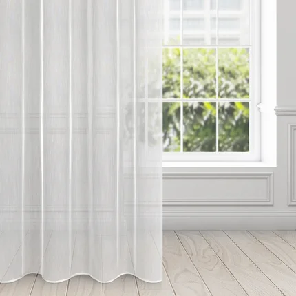 Firana biała o strukturze drobnego deszczyku 140x250 cm przelotka NICEA Firana biała o strukturze drobnego deszczyku 140x250 cm przelotka NICEA - 140 x 250 cm
