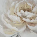 Obraz  PEONY 2 ręcznie malowany na płótnie kwiat podkreślony refleksami złota - 60 x 80 cm - kremowy 2