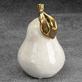 GRUSZKA- Figurka ceramiczna DARLA ze złotym akcentem - 11 x 11 x 16 cm - kremowy 1