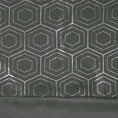 Zasłona DAFNE z gładkiej matowej tkaniny z ozdobnym pasem z geometrycznym srebrnym nadrukiem w górnej części - 140 x 250 cm - grafitowy 7