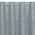 Zasłona z gładkiej matowej tkaniny z ozdobnym pasem z geometrycznym srebrnym nadrukiem w górnej części - 140 x 250 cm - srebrny 4