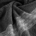 Ręcznik bawełniany  MALIKA 50X90 cm z żakardową bordiurą ze wzorem podkreślonym błyszczącą nicią grafitowy - 50 x 90 cm - grafitowy 5