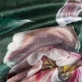 Zasłona PALMERA z miękkiego welwetu z motywem malowanych kwiatów z efektem 3D - 140 x 270 cm - zielony 15