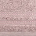 Ręcznik ALLY z bordiurą w pasy przetykany kontrastującą nicią miękki i puszysty, zero twist - 70 x 140 cm - pudrowy róż 2
