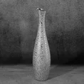 Wazon ceramiczny RISO z drobnym błyszczącym wzorem - ∅ 10 x 41 cm - srebrny 1