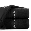 PIERRE CARDIN Ręcznik NEL w kolorze czarnym, z żakardową bordiurą - 70 x 140 cm - czarny 1