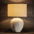 Lampka stołowa RUBI na  ceramicznej podstawie z abażurem z matowej tkaniny - ∅ 42 x 61 cm - kremowy 3