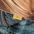 EWA MINGE Komplet pościeli  CHIARA z makosatyny, najwyższej jakości satyny bawełnianej z designerskim wzorem i efektem 3D - 220 x 200 cm, 2 szt. 70 x 80 cm - turkusowy 4