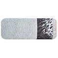 EWA MINGE Ręcznik AGNESE  z bordiurą zdobioną designerskim nadrukiem z motywem zwierzęcym - 50 x 90 cm - srebrny 3