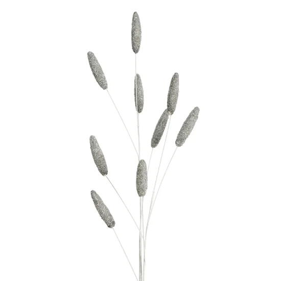 GAŁĄZKA OZDOBNA, kwiat sztuczny dekoracyjny - 88 cm - srebrny