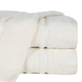 EUROFIRANY PREMIUM ręcznik z bawełny egipskiej z żakardową bordiurą podkreśloną lśniącą nicią - 50 x 90 cm - kremowy 1
