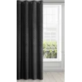 Zasłona JULIA z miękkiego welwetu z wytłaczanym geometrycznym wzorem wachlarzy - 140 x 250 cm - czarny 2