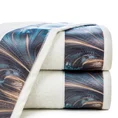 EWA MINGE Ręcznik CHIARA z bordiurą zdobioną fantazyjnym nadrukiem - 70 x 140 cm - kremowy 1