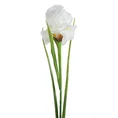 IRYS sztuczny kwiat dekoracyjny z płatkami z jedwabistej tkaniny - 61 cm - kremowy 1