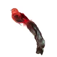 Ozdoba choinkowa PTAK z naturalnymi piórami czerwony - 25 cm - czerwony 2