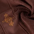 Ręcznik z bordiurą zdobioną ornamentowym haftem - 50 x 90 cm - brązowy 3