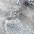 Dekoracyjny sznur do upięć z chwostem z metalowymi bombkami - 71 cm - jasnoszary 3
