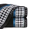 EVA MINGE Ręcznik EVA 8 z puszystej bawełny z bordiurą zdobioną designerskim nadrukiem - 70 x 140 cm - czarny 1