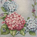 Bieżnik gobelinowy z motywem kwitnących hortensji - 40 x 100 cm - popielaty 2
