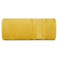 Ręcznik z żakardową bordiurą w geometrycznym stylu - 70 x 140 cm - musztardowy 3