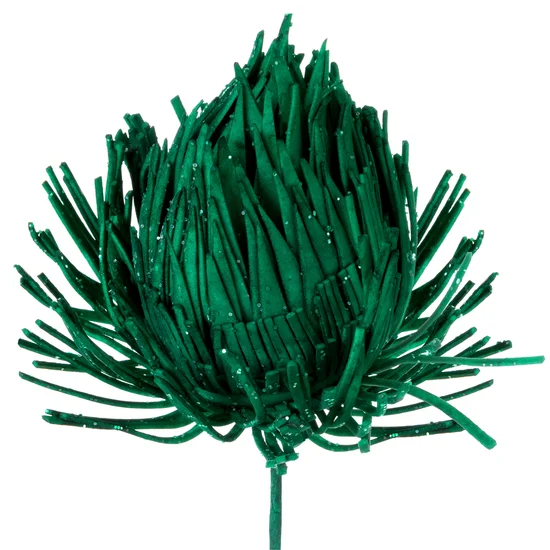Kwiat sztuczny dekoracyjny z pianki foamiran obsypany brokatem - ∅ 10 x 55 cm - turkusowy