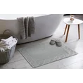Dywanik łazienkowy MARTHA z bawełny, dobrze chłonący wodę z geometrycznym wzorem wykończony błyszczącą nicią - 50 x 70 cm - szary 1