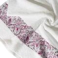 Ręcznik z żakardową bordiurą i ornamentowym wzorem - 70 x 140 cm - kremowy 5