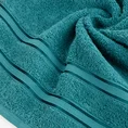 Ręcznik MANOLA z bordiurą podkreśloną żakardowymi paseczkami - 30 x 50 cm - turkusowy 5