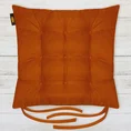 ADORE dwustronna welurowa poduszka siedziskowa na krzesło z dziewięcioma pikowaniami, gramatura 195 g/m2 - 40 x 40 x 6 cm - ceglasty 1