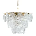 Lampa  DAGI ze szklanymi zawieszkami  w formie liści z przezroczystego szkła - ∅ 57 x 56 cm - złoty 8