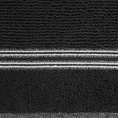 EVA MINGE Ręcznik FILON w kolorze czarnym, w prążki z ozdobną bordiurą przetykaną srebrną nitką - 30 x 50 cm - czarny 2